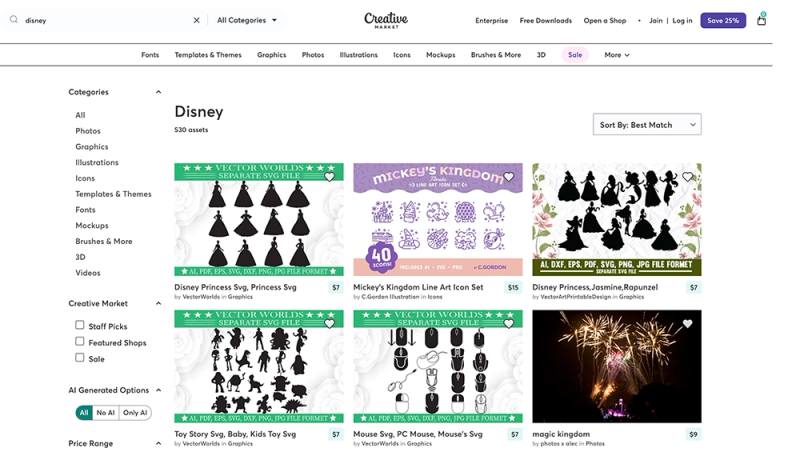 Creative market Disney