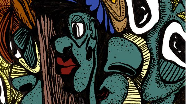 A wall with old-fashioned tools