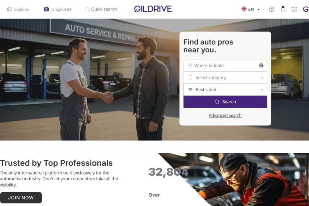 Preview of the Gildrive website
