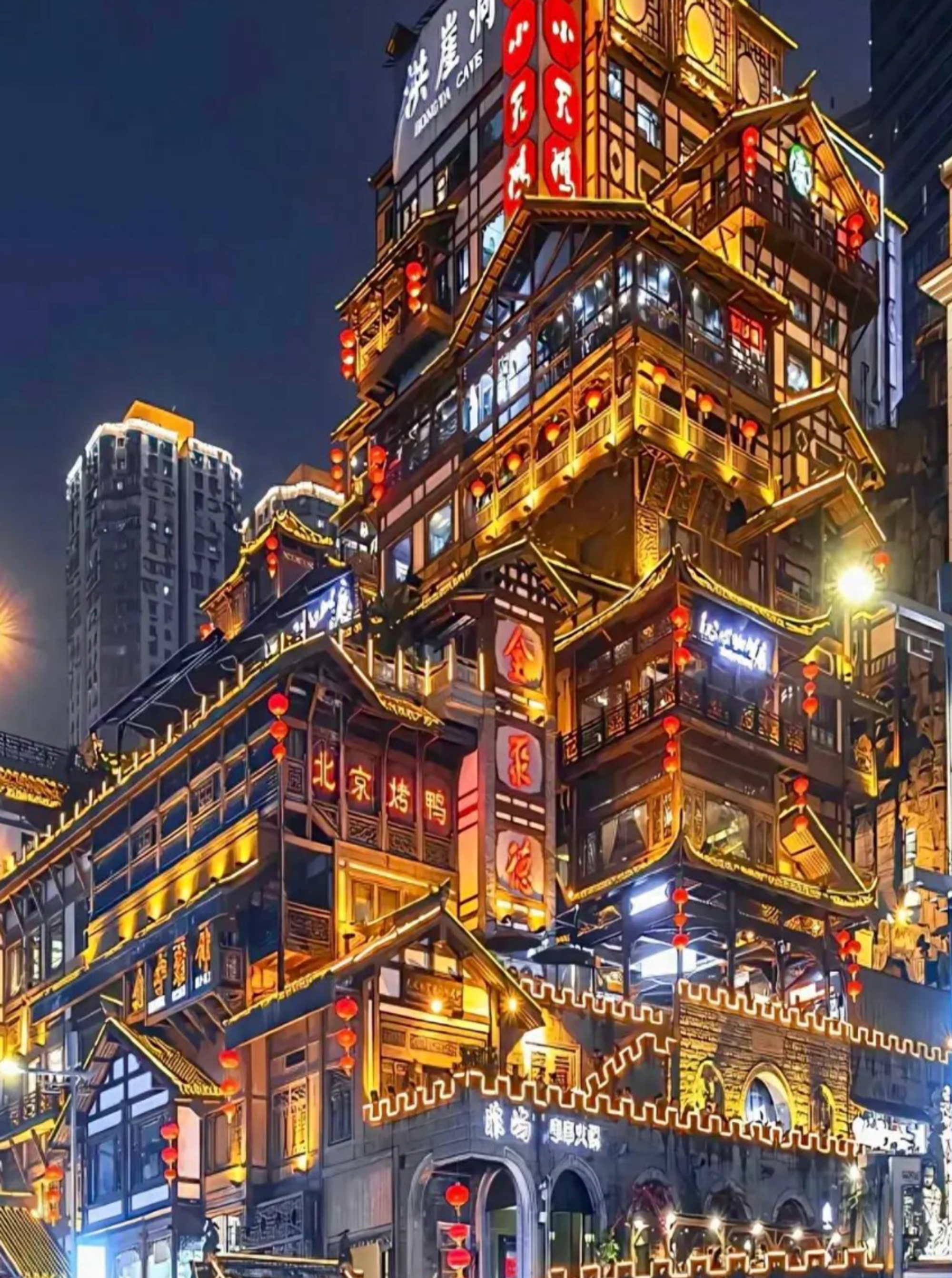 A snapshot of a building in Chongqing. Look at all the brands and logos in one building. picture source http://www.360doc.com/content/24/0428/11/5896561_1121683897.shtml