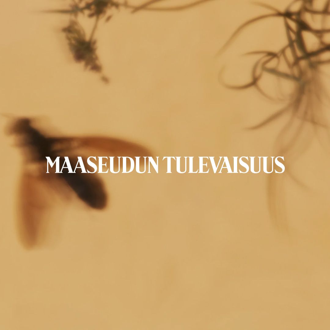 Maaseudun Tulevaisuus logo on top of an image of a fly