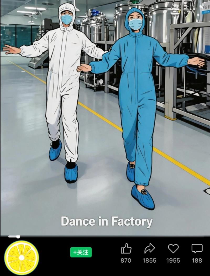 Short video dance in the aseptic production workshop