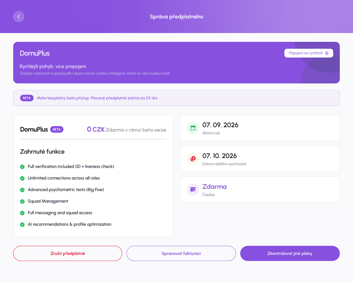 Spravovat předplatné na webu