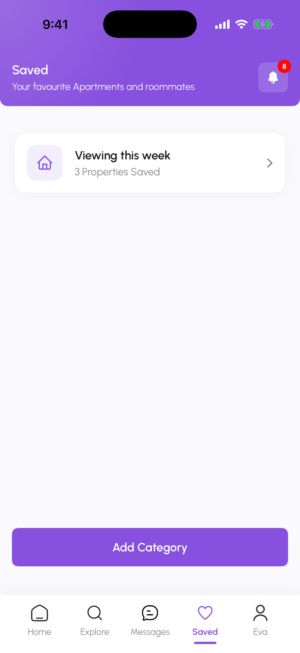 Saved tab with collections