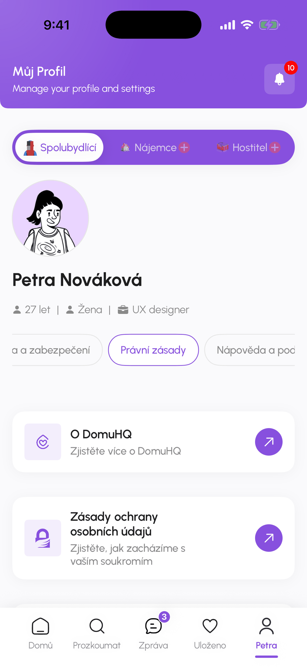 Záložka Právní zásady