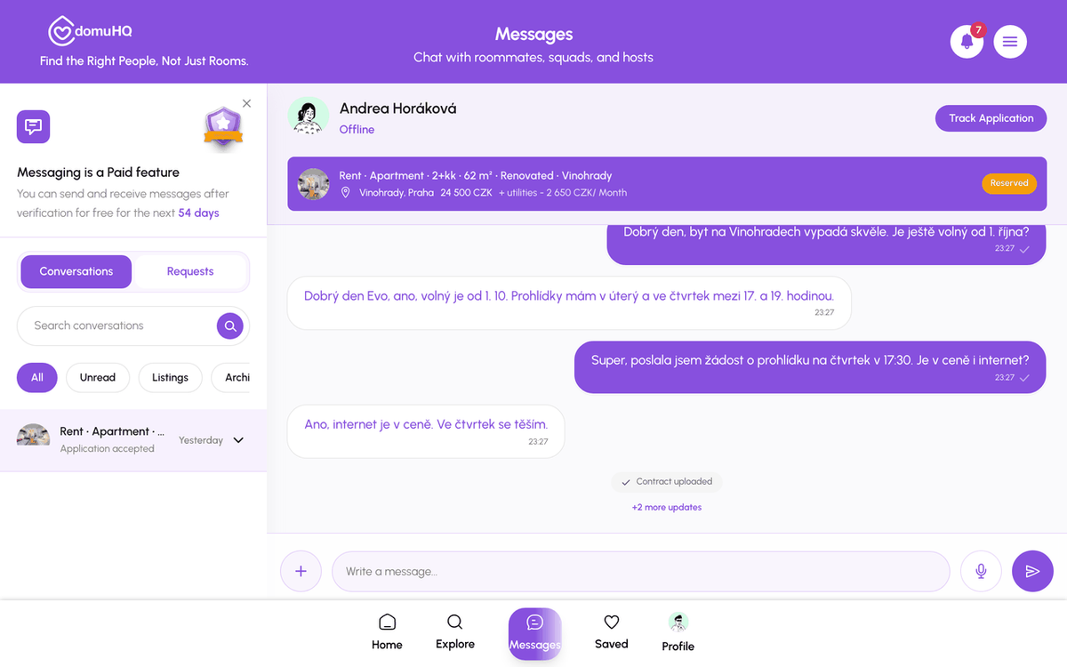 Renter: tap Schedule a Viewing
