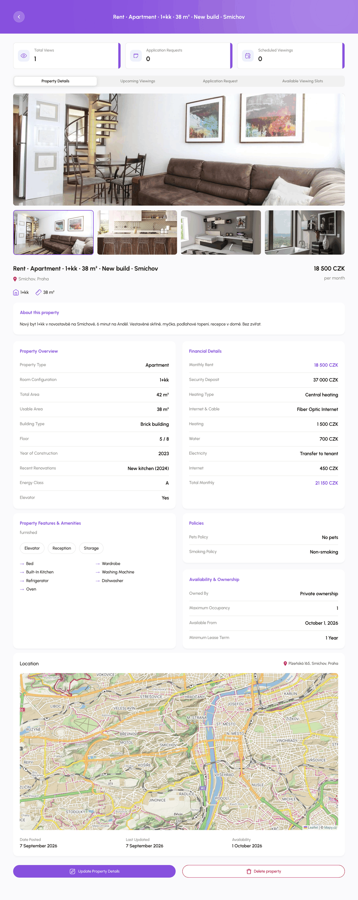 Listing Details page on the web
