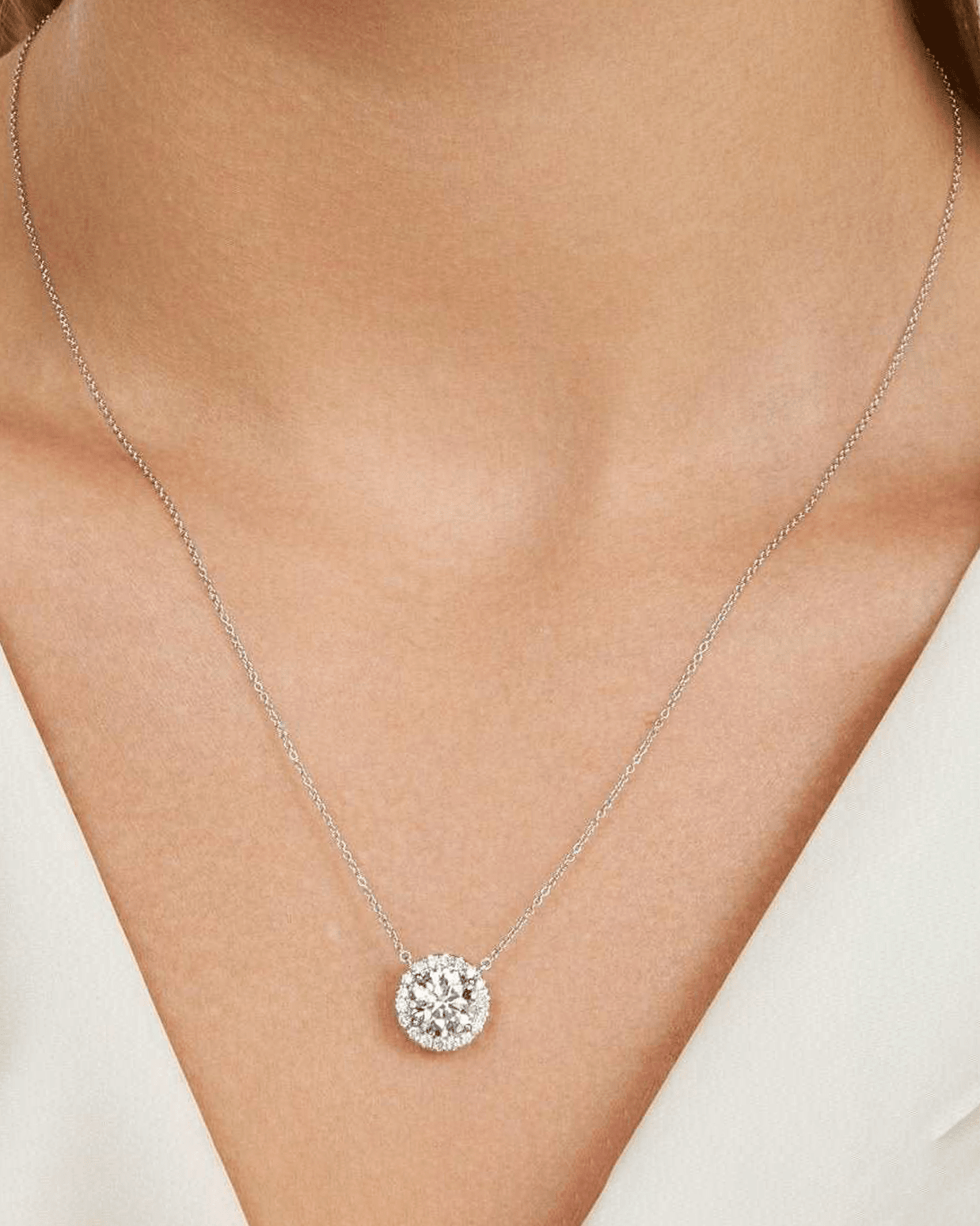 The Halo Pendant Necklaces Lightbox Jewelry