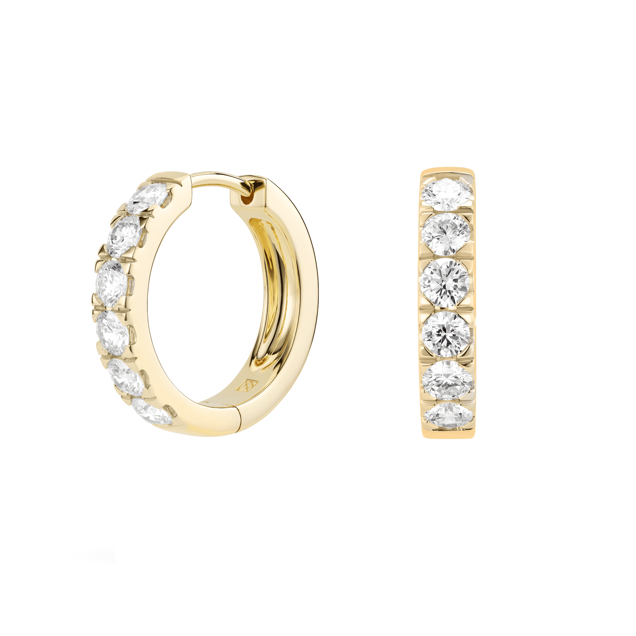 The Pavé Huggie Hoops, Medium