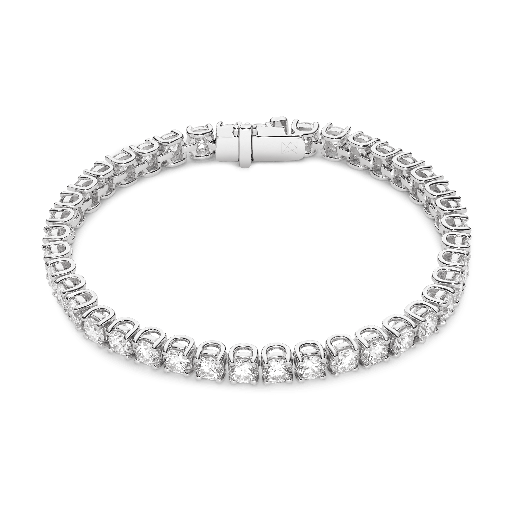 Overview of 9.25 carat total weight white gold tennis bracelet
