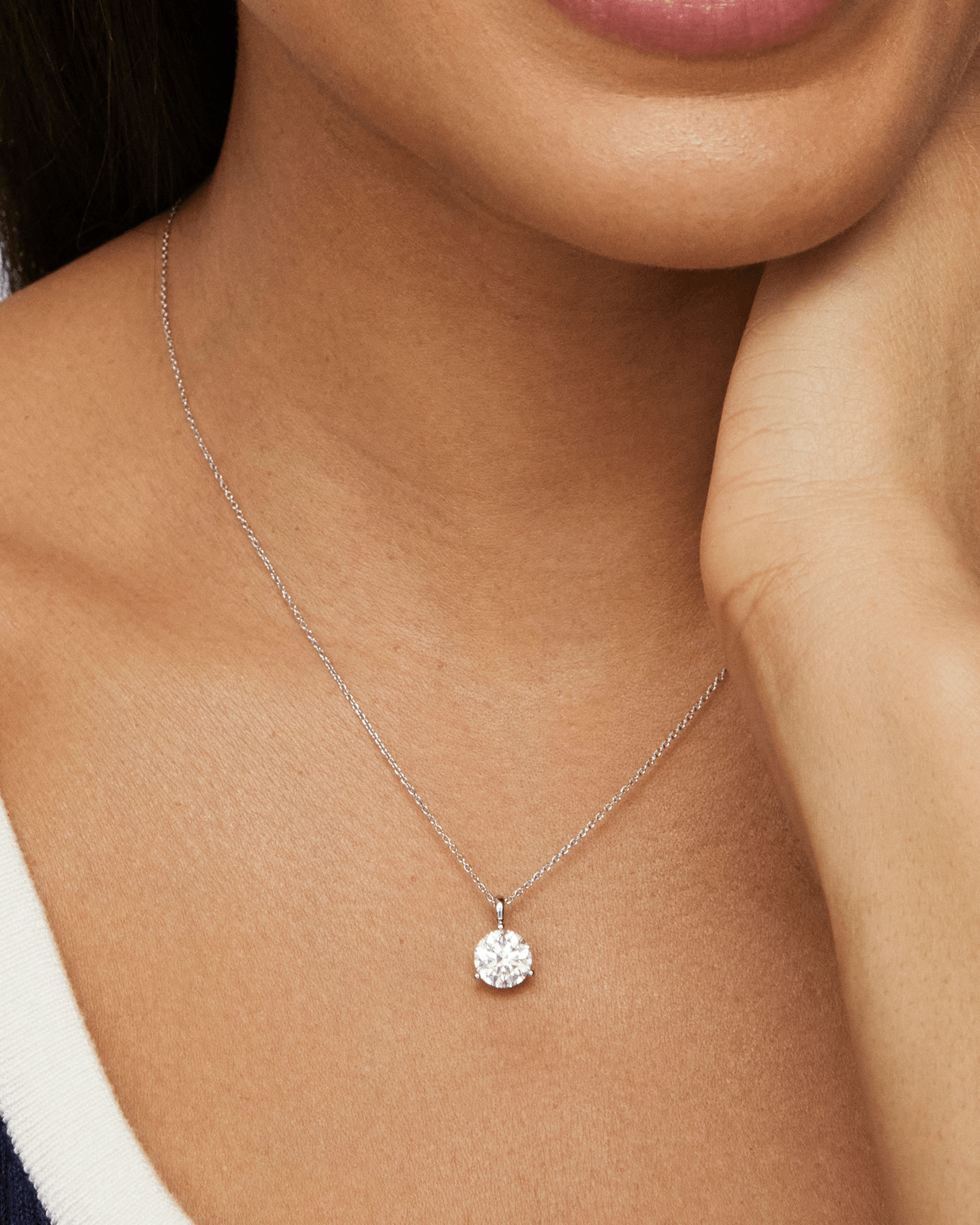 The Round Brilliant Solitaire Bale Pendant Necklaces Lightbox Jewelry