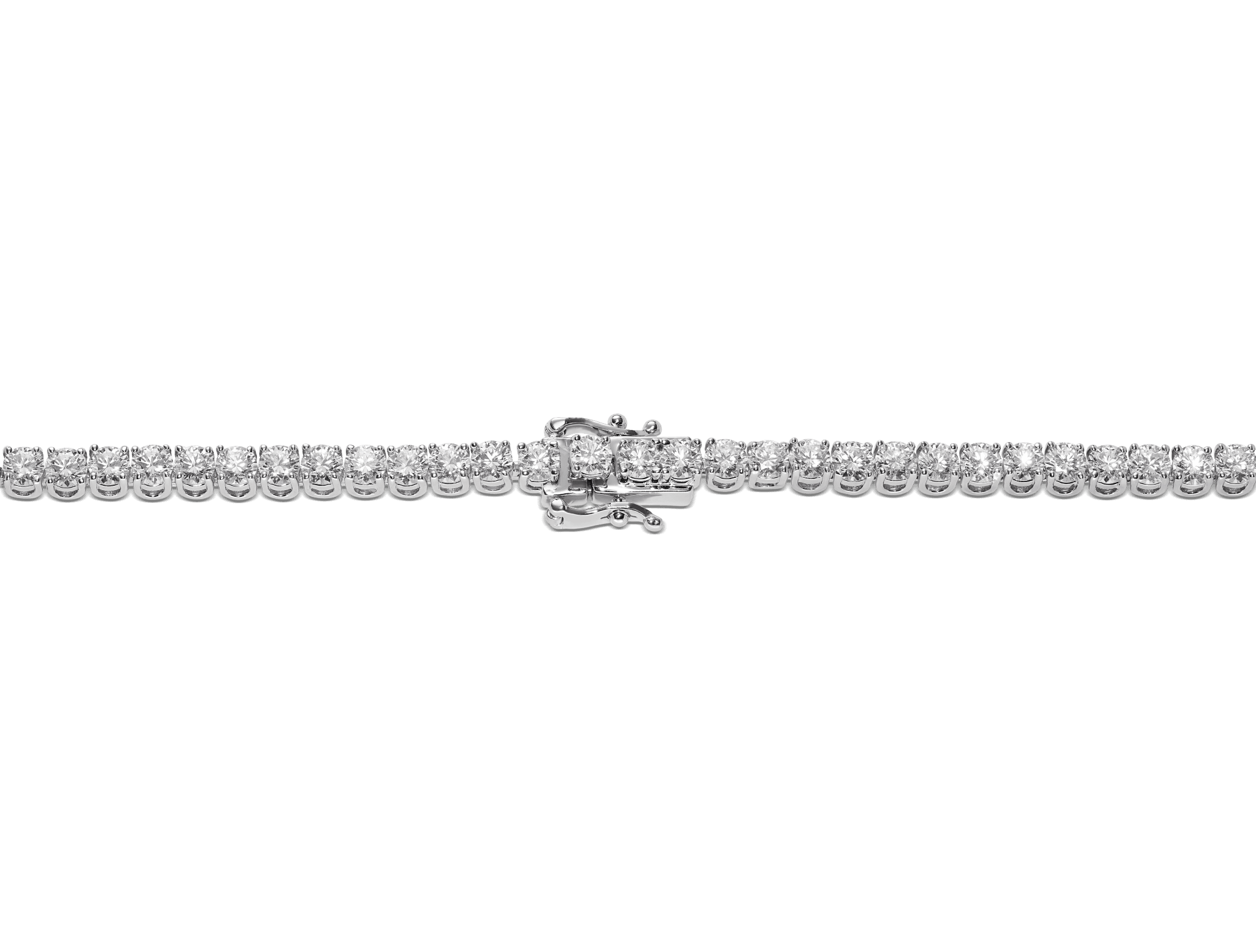 Tennis necklace with clasp closed