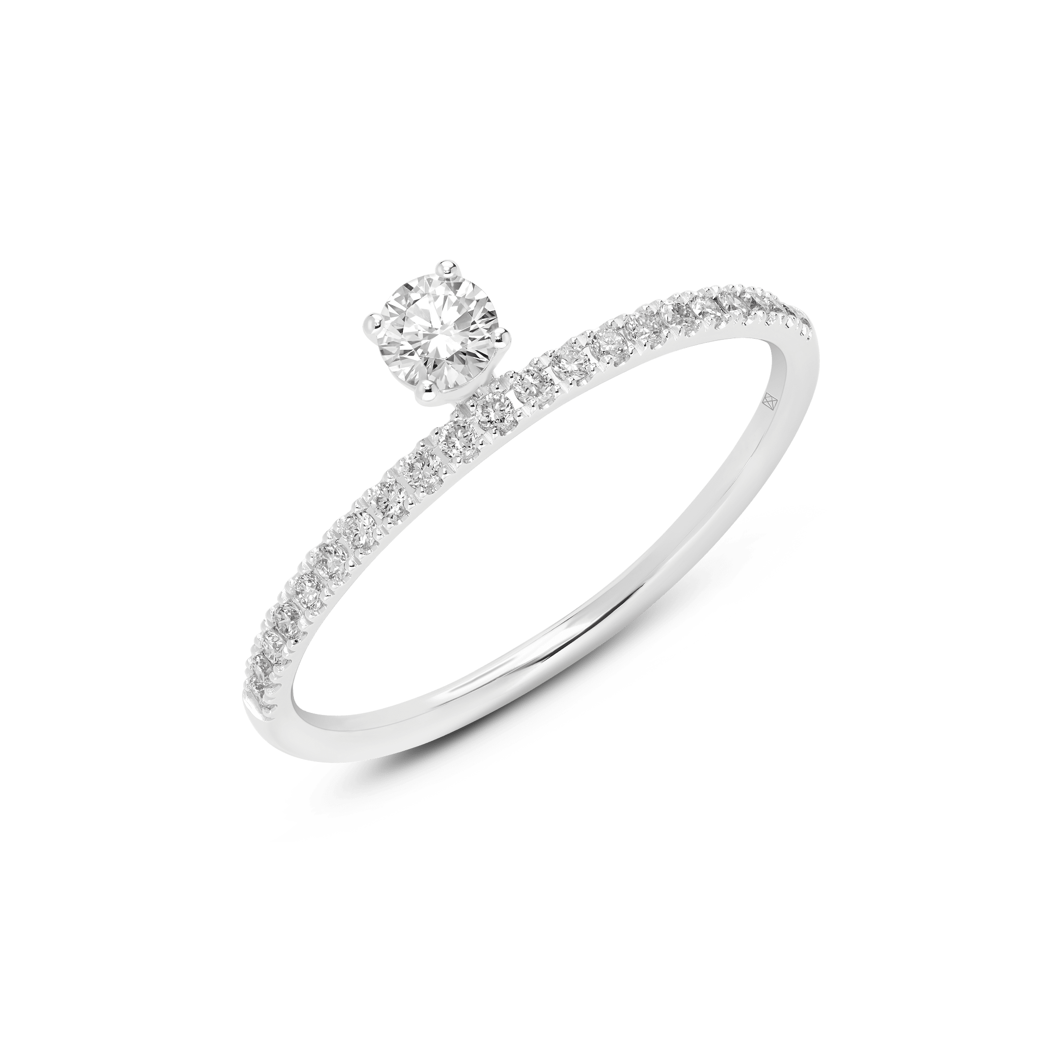 The Floating Solitaire Pavé Ring