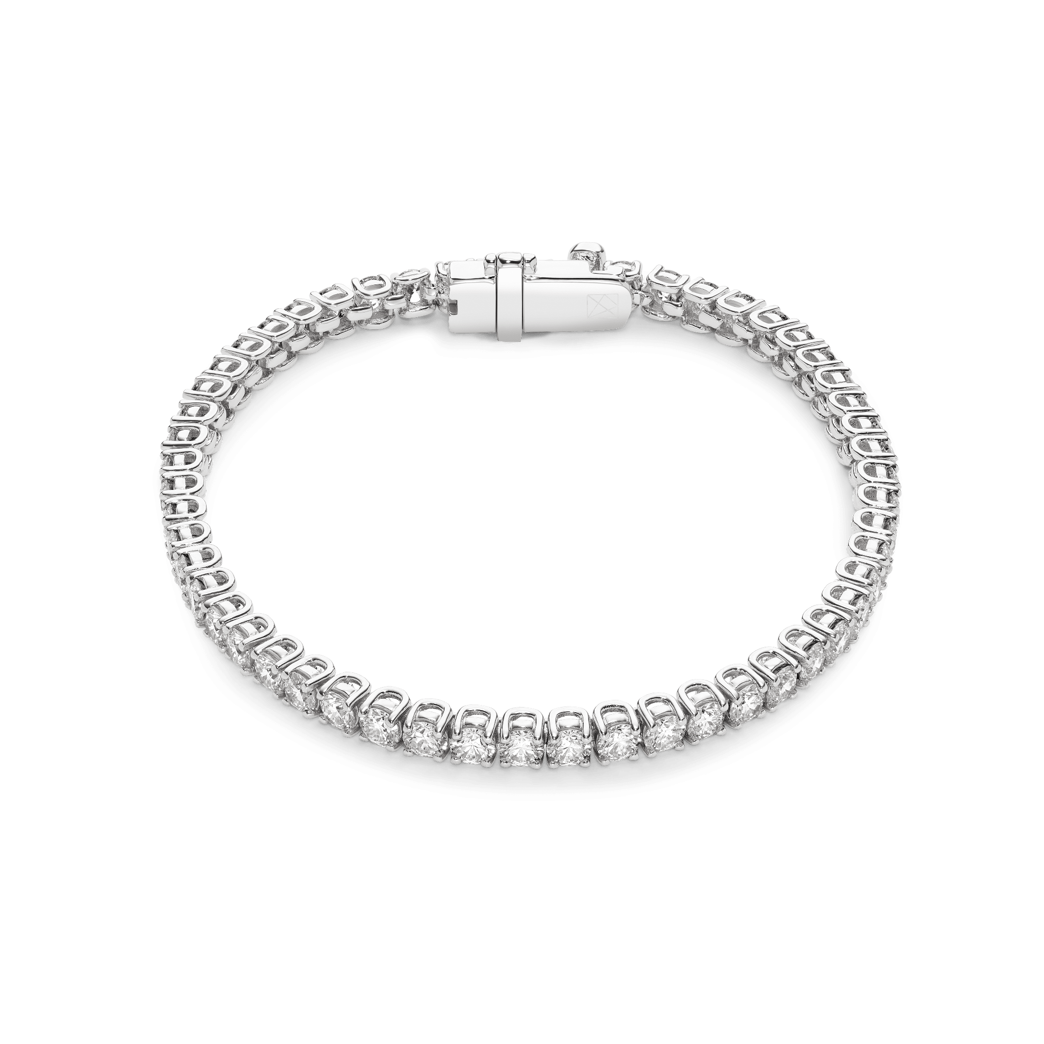 Overview of 5.25 carat total weight white gold tennis necklace