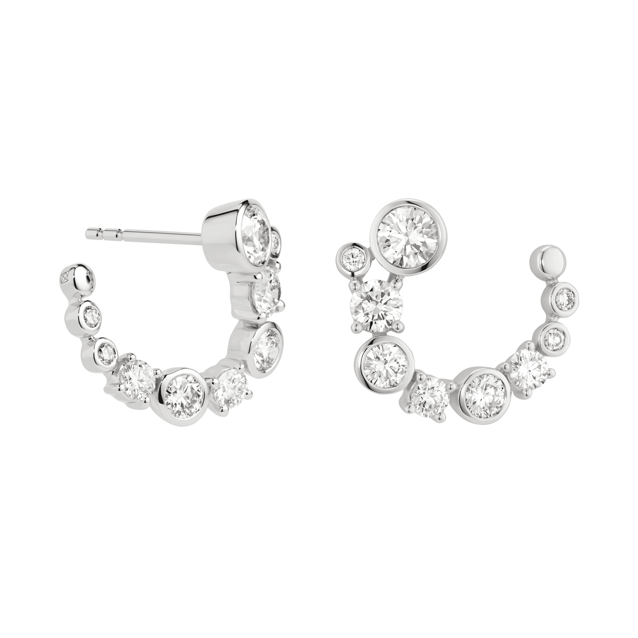 Side view of the white gold Hawthorne Hoops