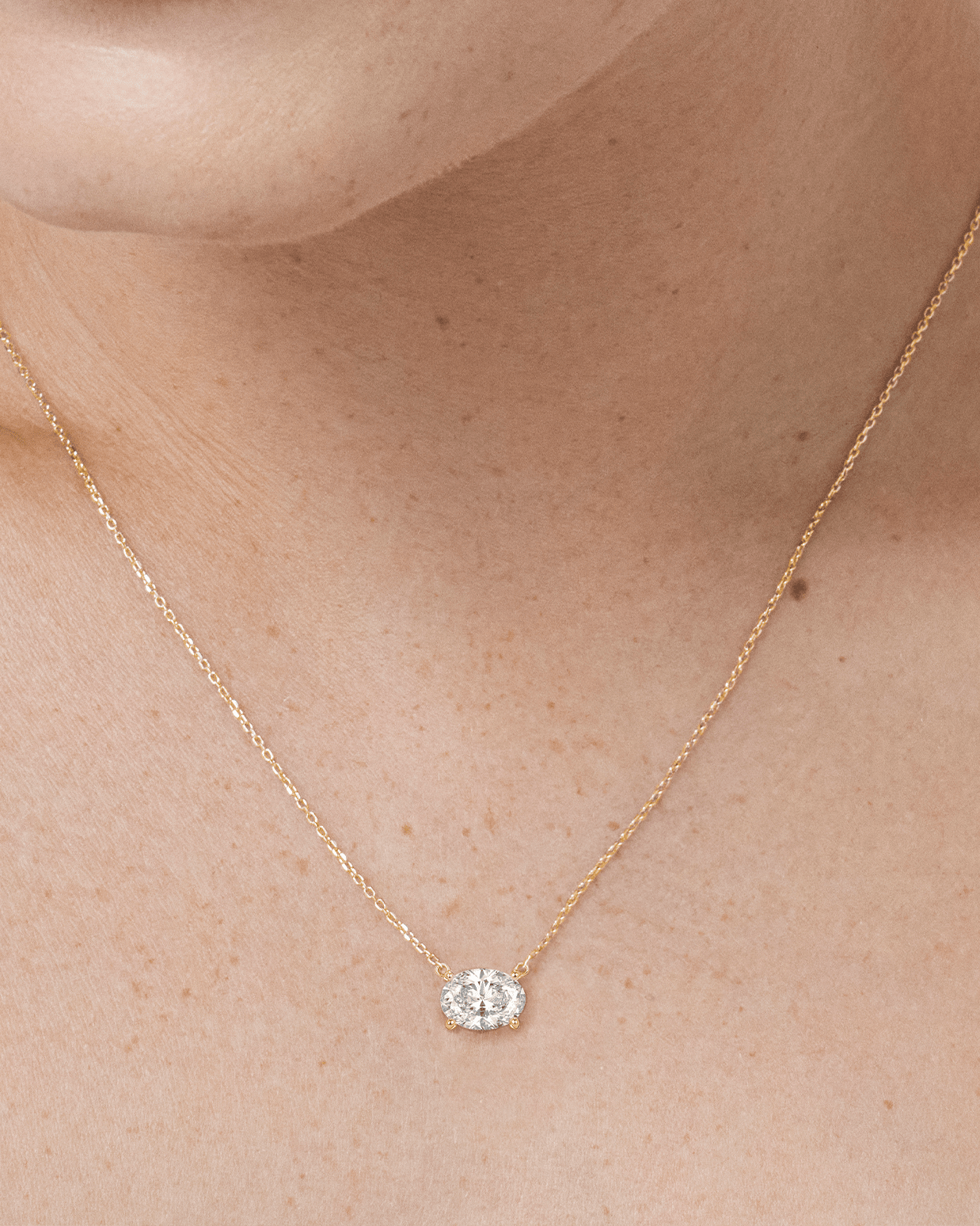 The Oval Solitaire Pendant Necklaces Lightbox Jewelry
