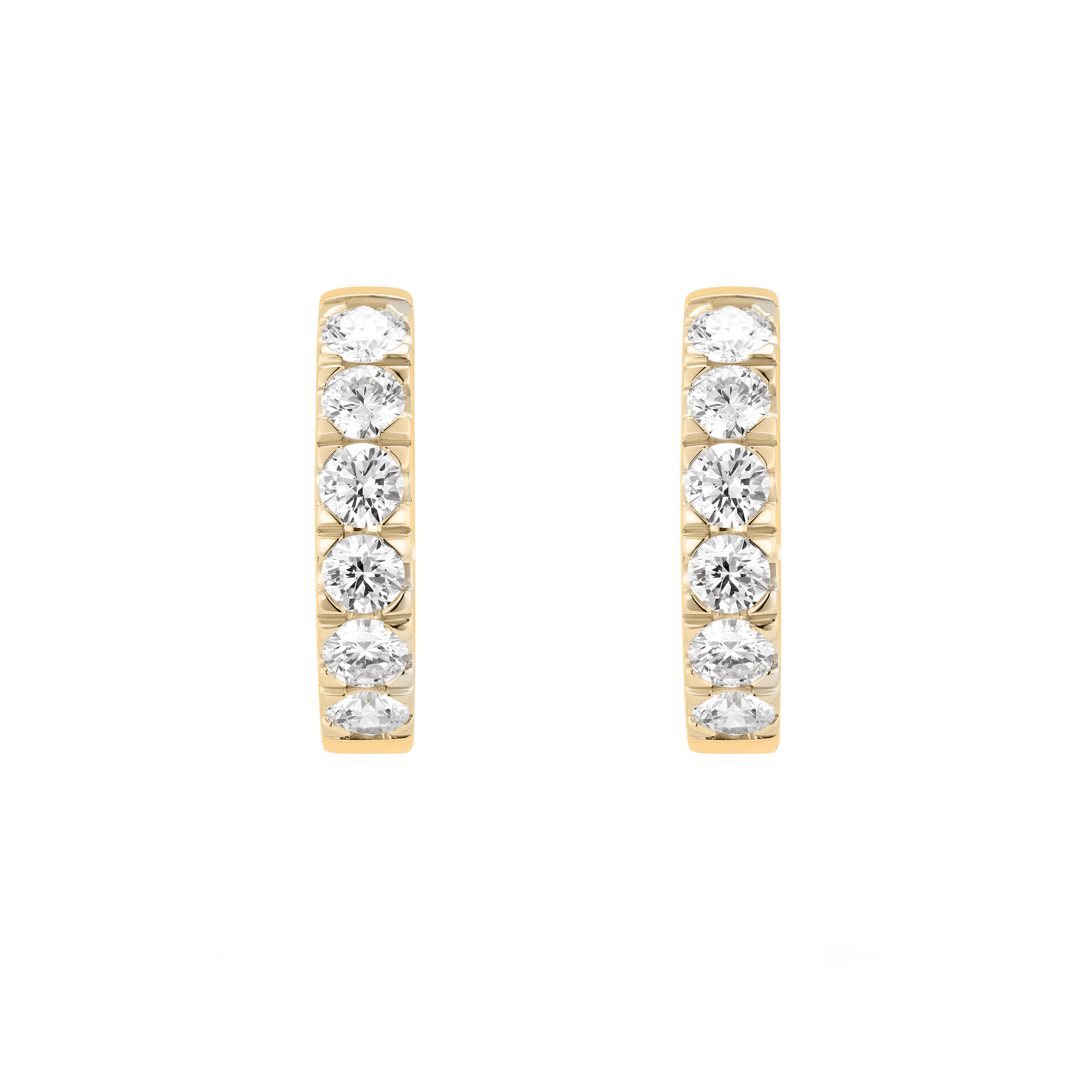 The Pavé Huggie Hoops, Medium