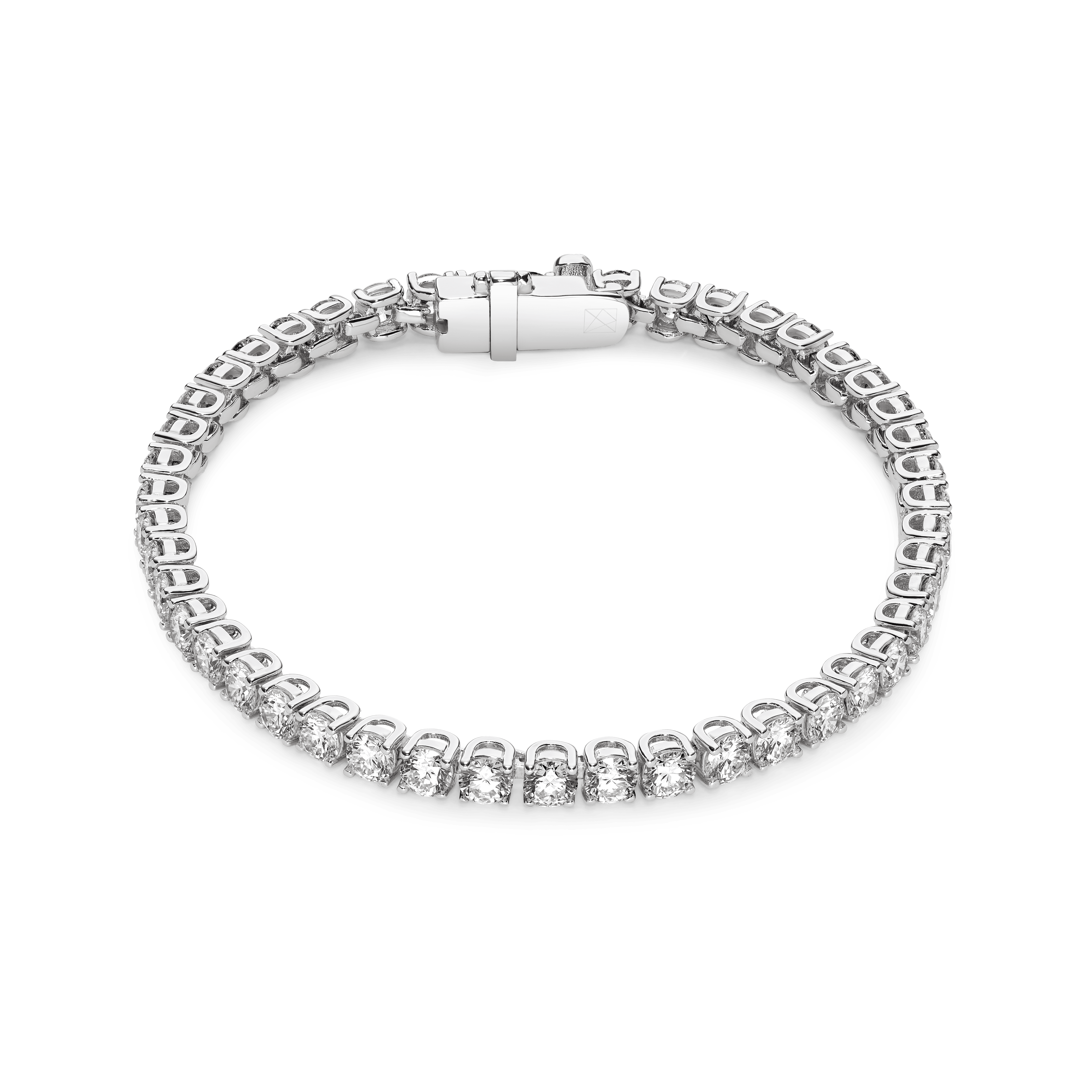 Overview of 6.75 carat total weight white gold tennis bracelet