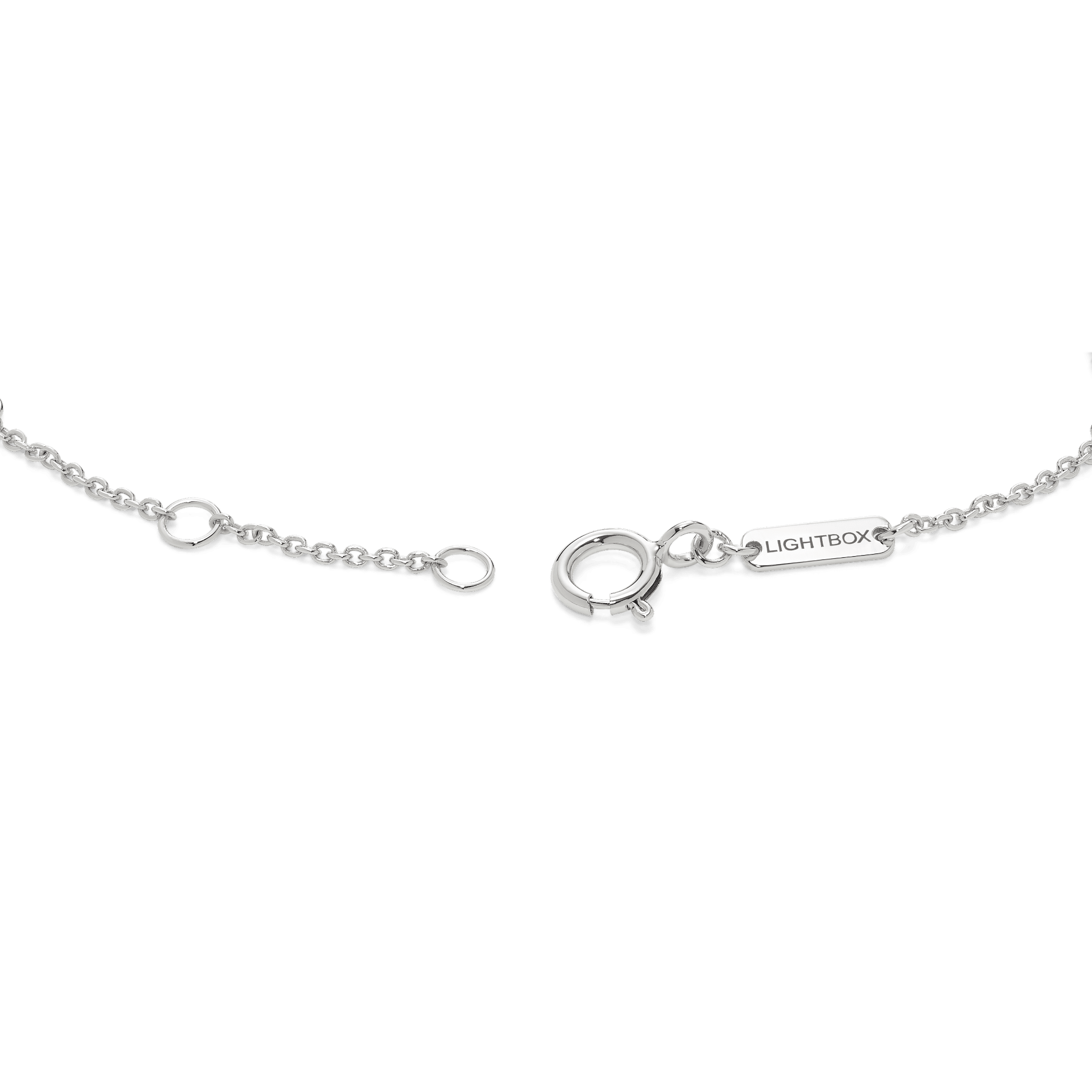 Open clasp image of white gold mini bracelet