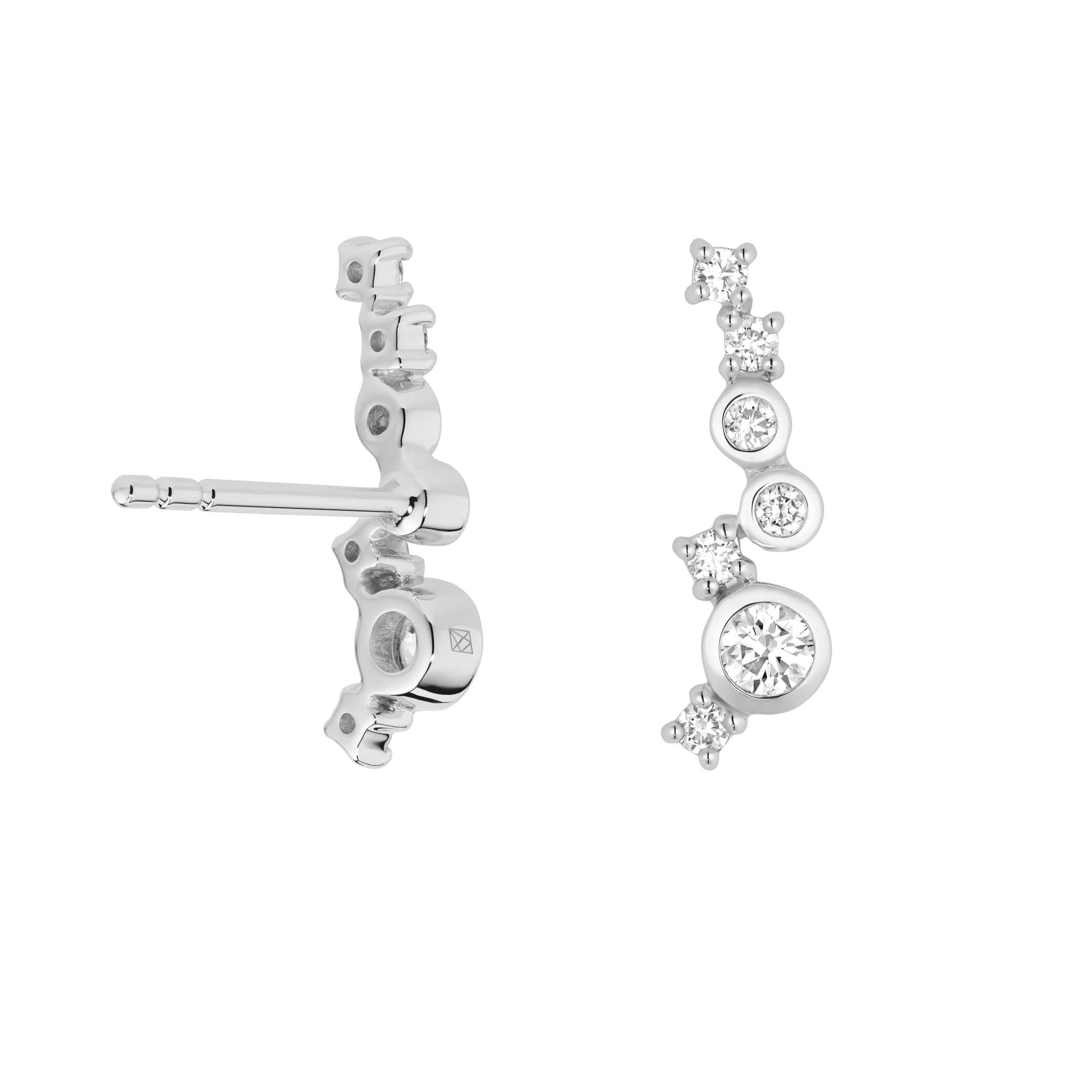 Back view of the white gold Lloyd climber studs