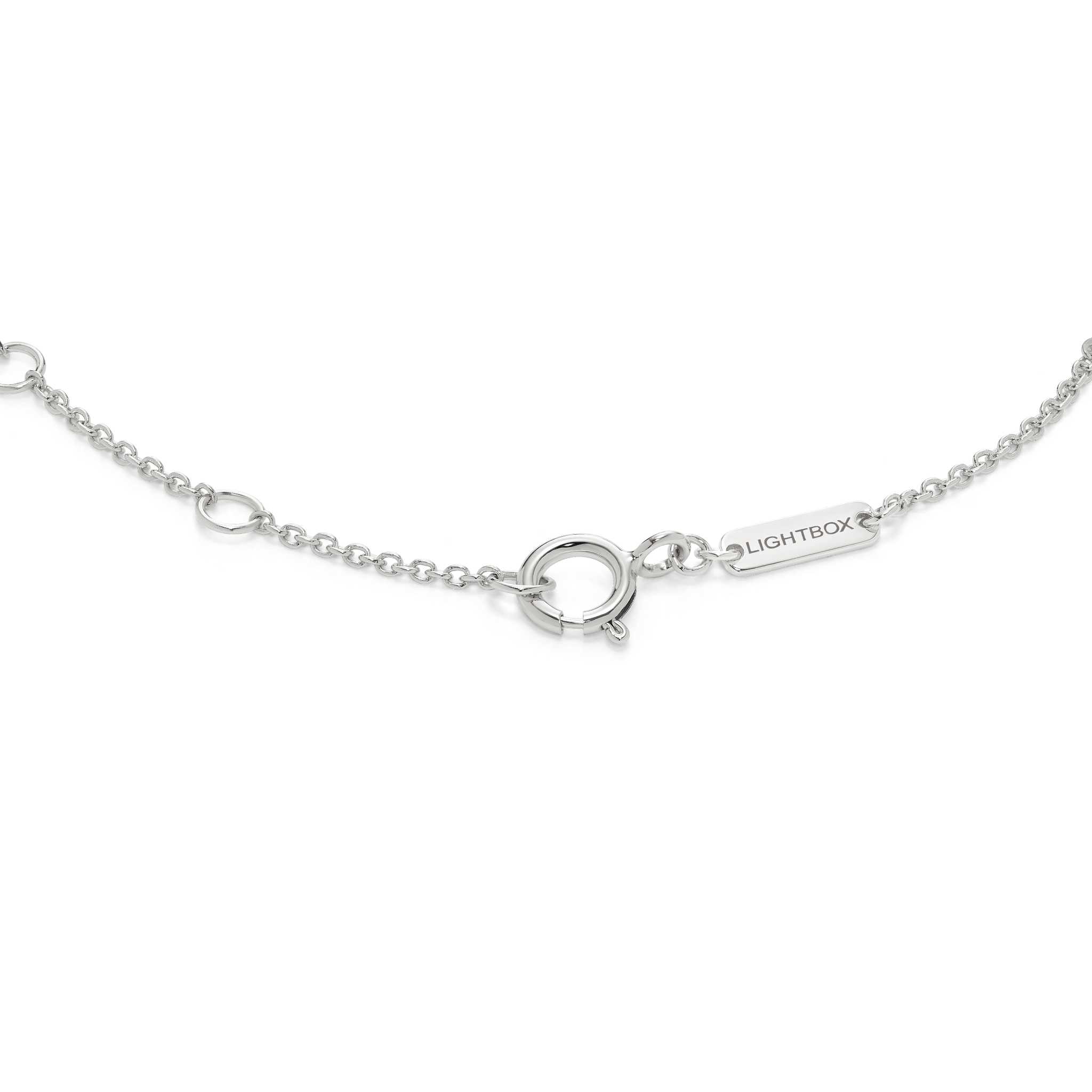 Closed clasp image of white gold mini bracelet