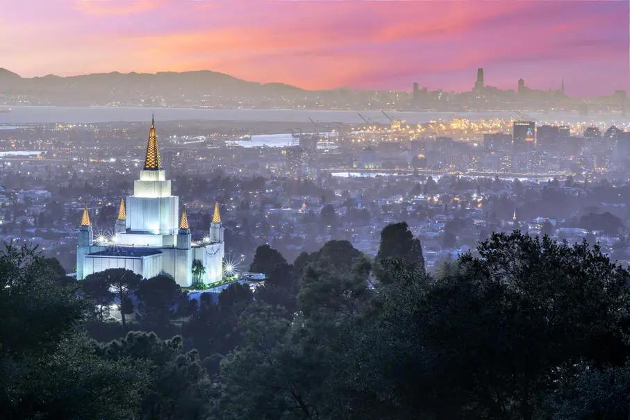 View of Oakland Skyline just after sunset.