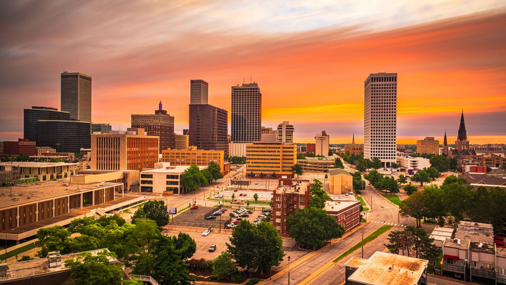 Most and Least Densely Populated Cities in America - Skyline of Tulsa.