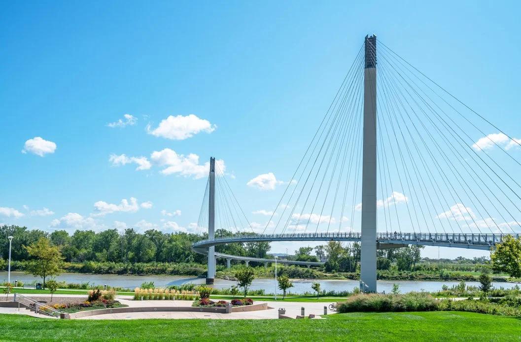 Image of an empty bridge in Nebraska on a typical day during the COVID-19 pandemic.