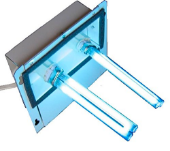 Vue d’un appareil de filtration par lumière UV.