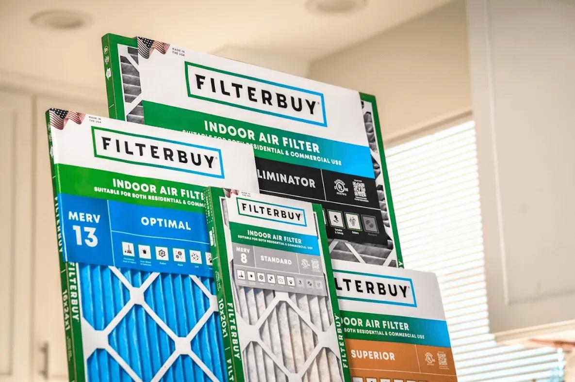 A view of Filterbuy air filters of different sizes