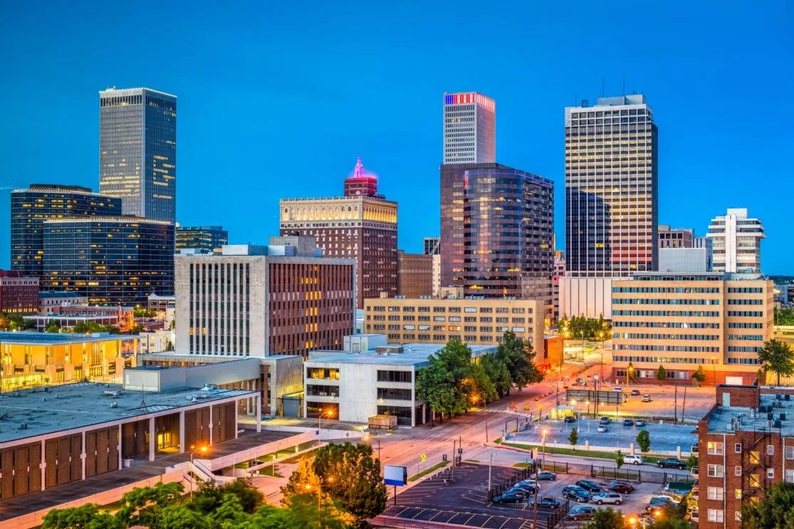 Most and Least Densely Populated Cities in America - Skyline of Tulsa.