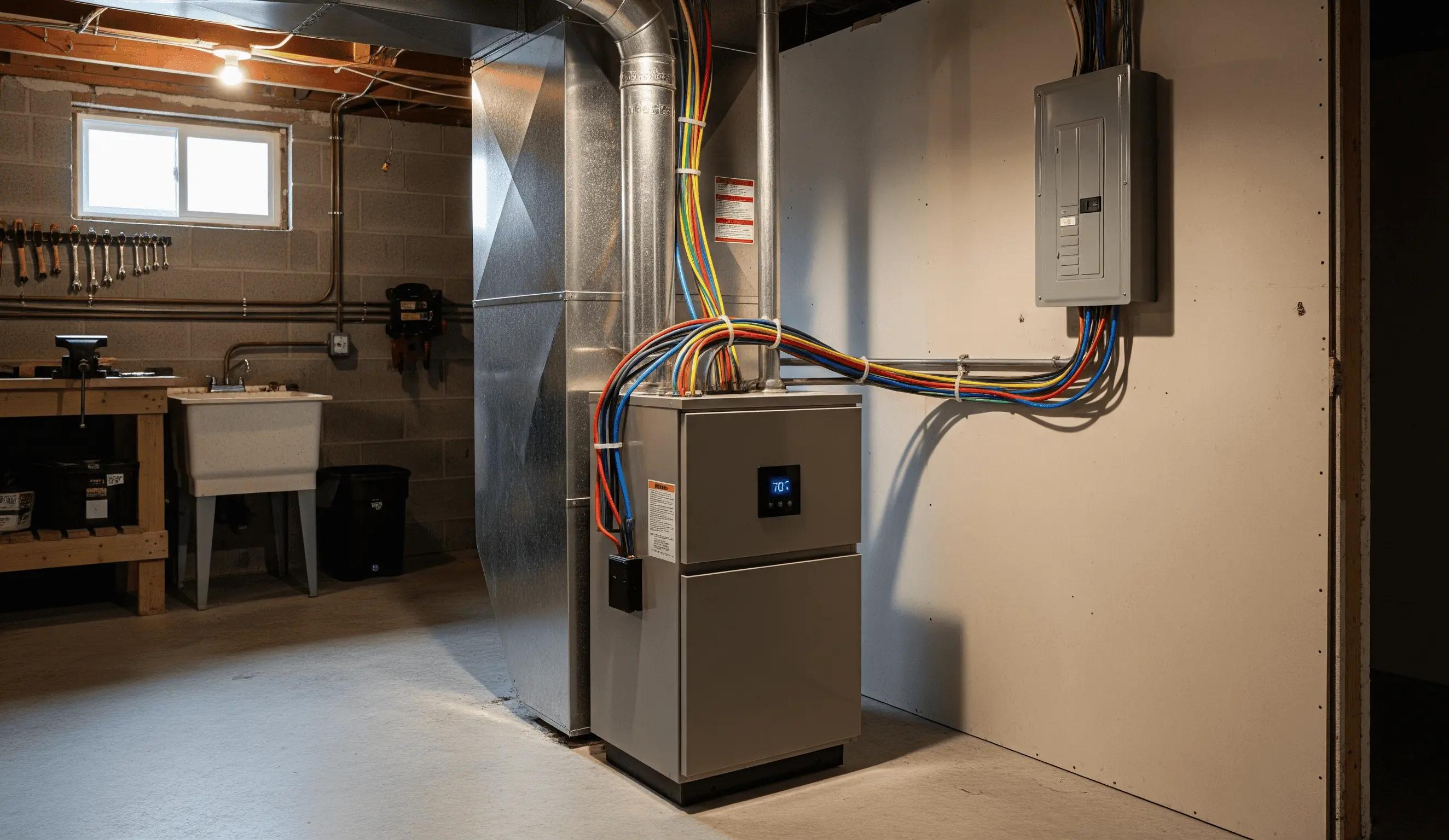 electric furnace for house installation cost vs gas how it works efficiency BTU size guide