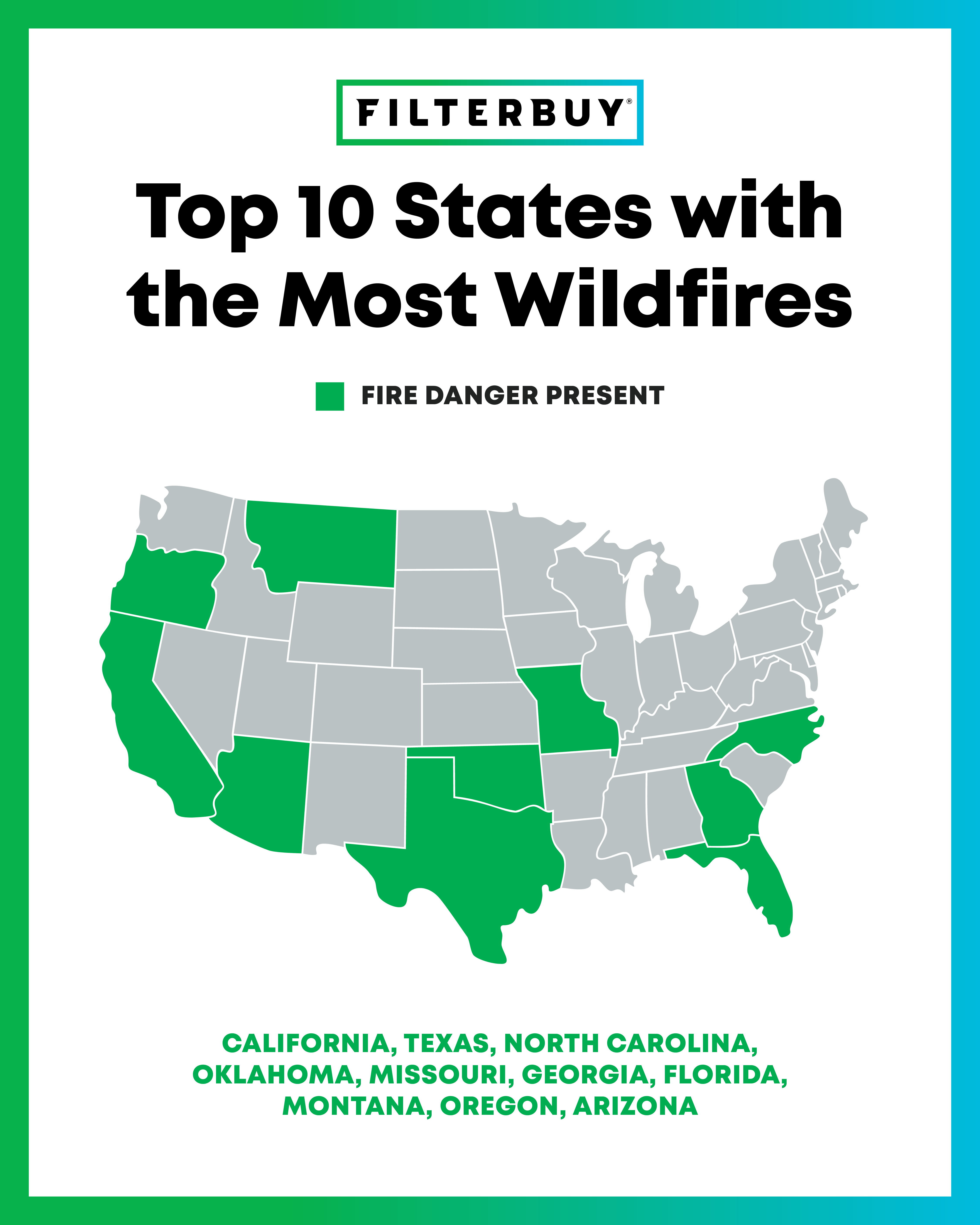 Top 10 States with the Most Wildfires