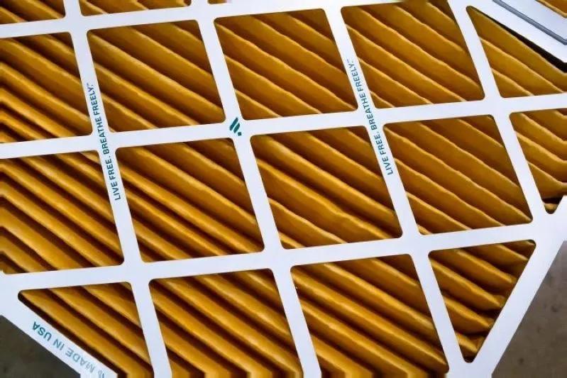 How Do Electrostatic Air Filters Work - image of an electrostatic air filter with pleated media in a white frame.