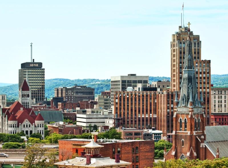 US Cities Homeownership Rates - View of the beautiful buildings in the city of Syracuse.