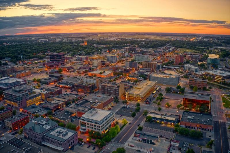 States With Fastest Growing Economies - Aerial View of South Dakota at Sunset.