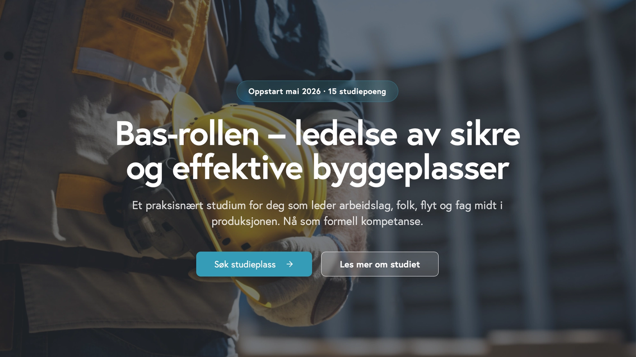 Skjermbilde av forsiden på kampanjenettstedet