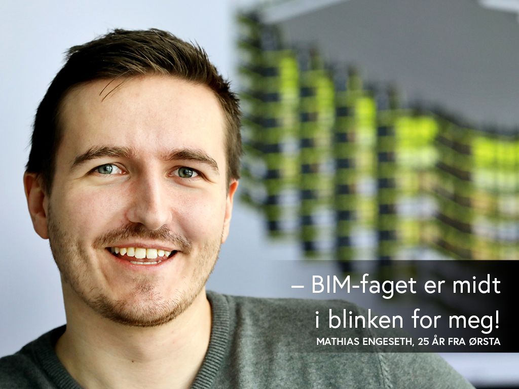 Mathias Engeset (25) har fagbrev som elektriker. Nå satser han på BIM-teknologien.
