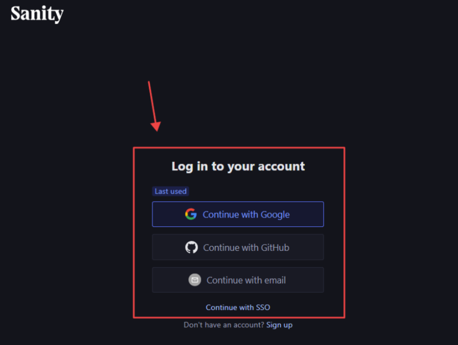 sanity.io/login