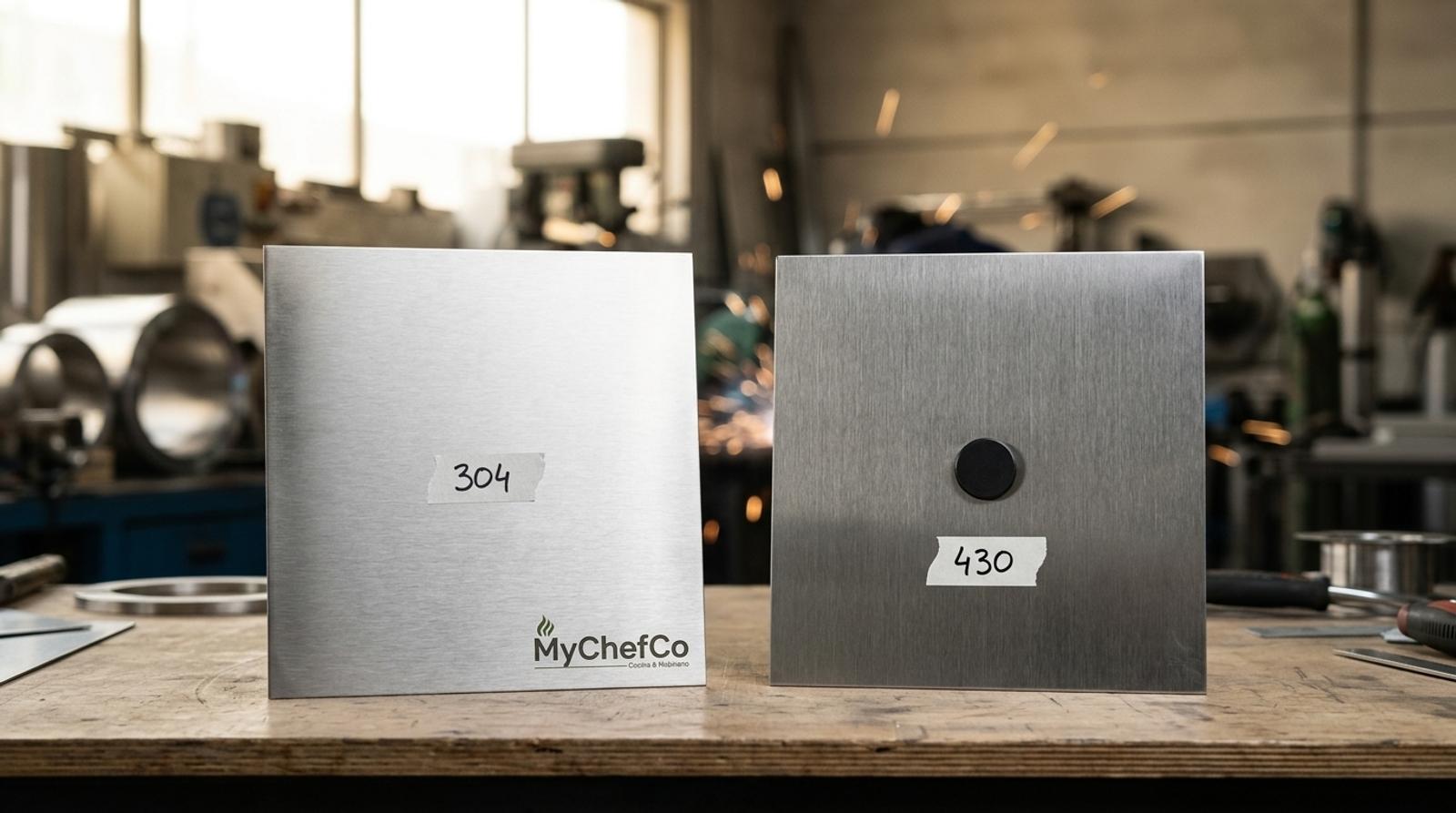 Acero inoxidable 304 vs 430: cuál elegir para tu cocina industrial