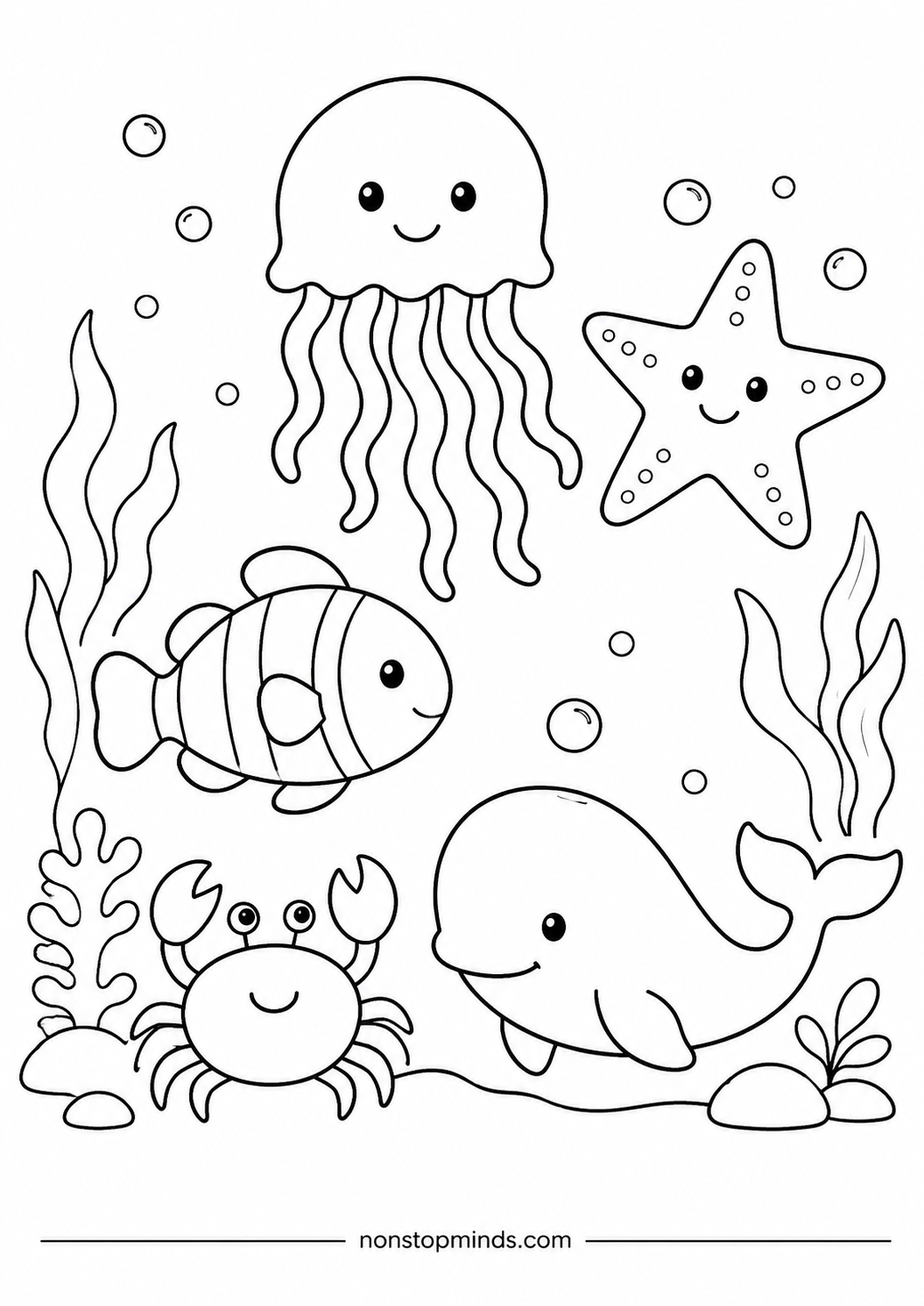Ocean Friends Coloring Page