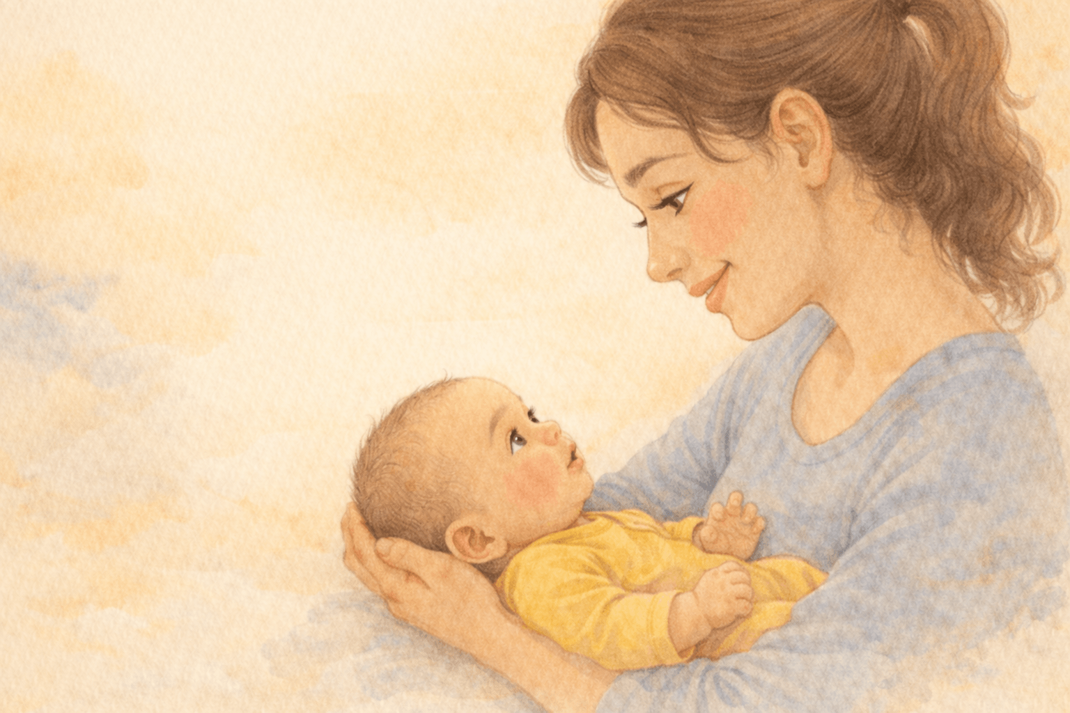 Mother holding 1 month old baby face to face — developmental activity for newborns