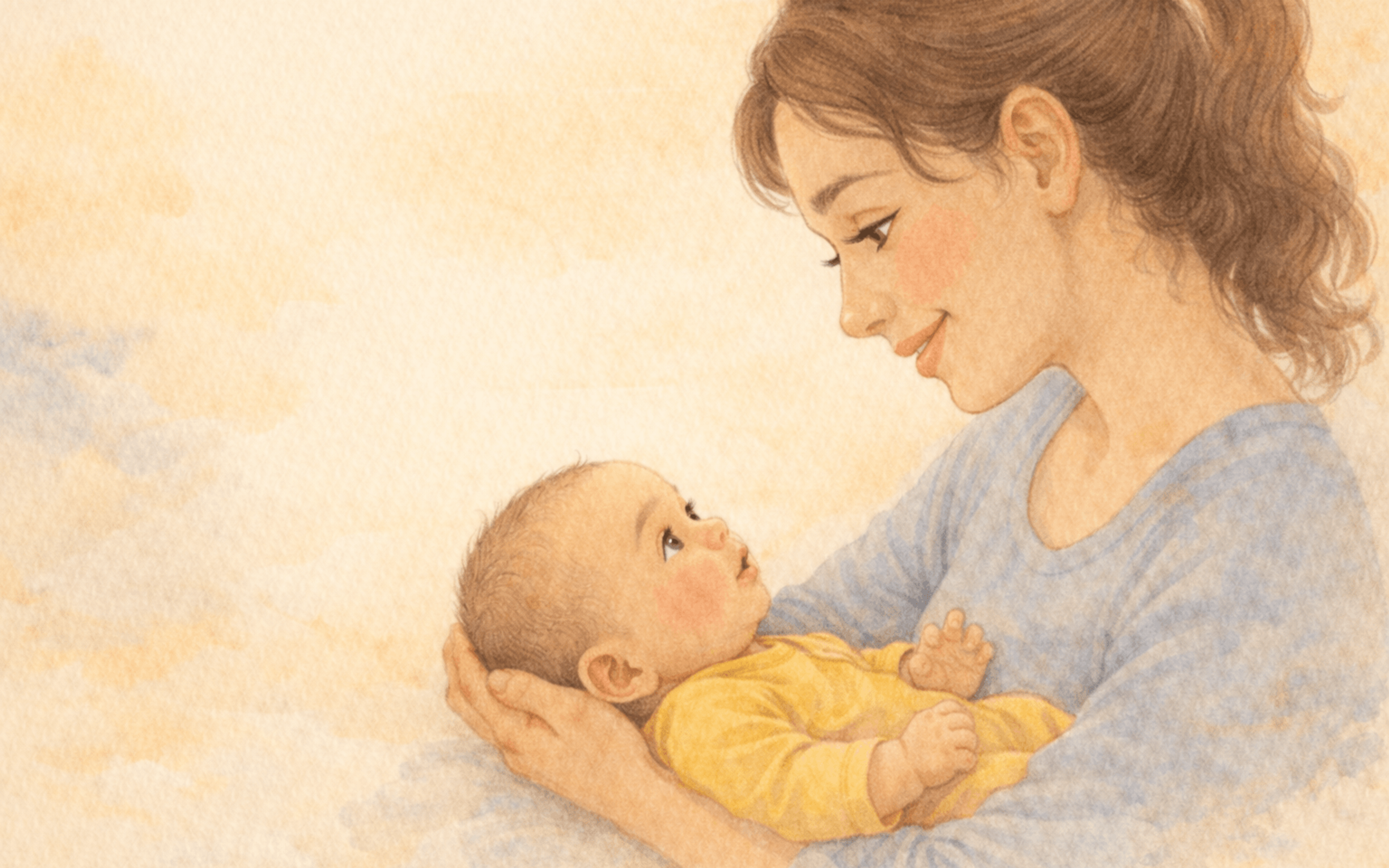 Mother holding 1 month old baby face to face — developmental activity for newborns