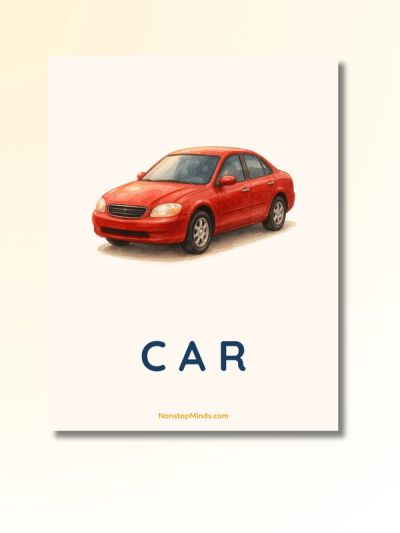 Vehicles: First Words Flashcards — preview image 3