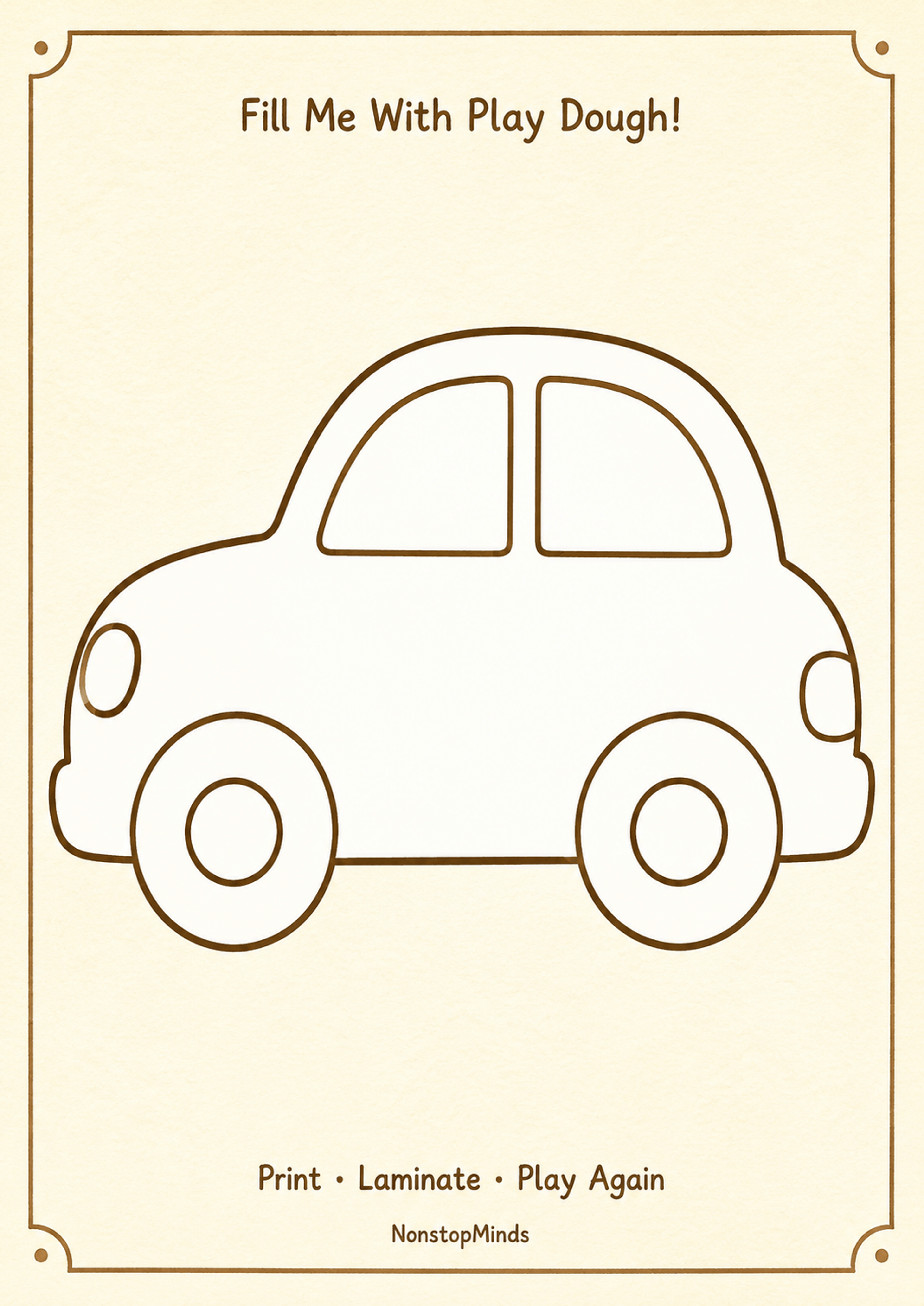 Car Play Dough Mat