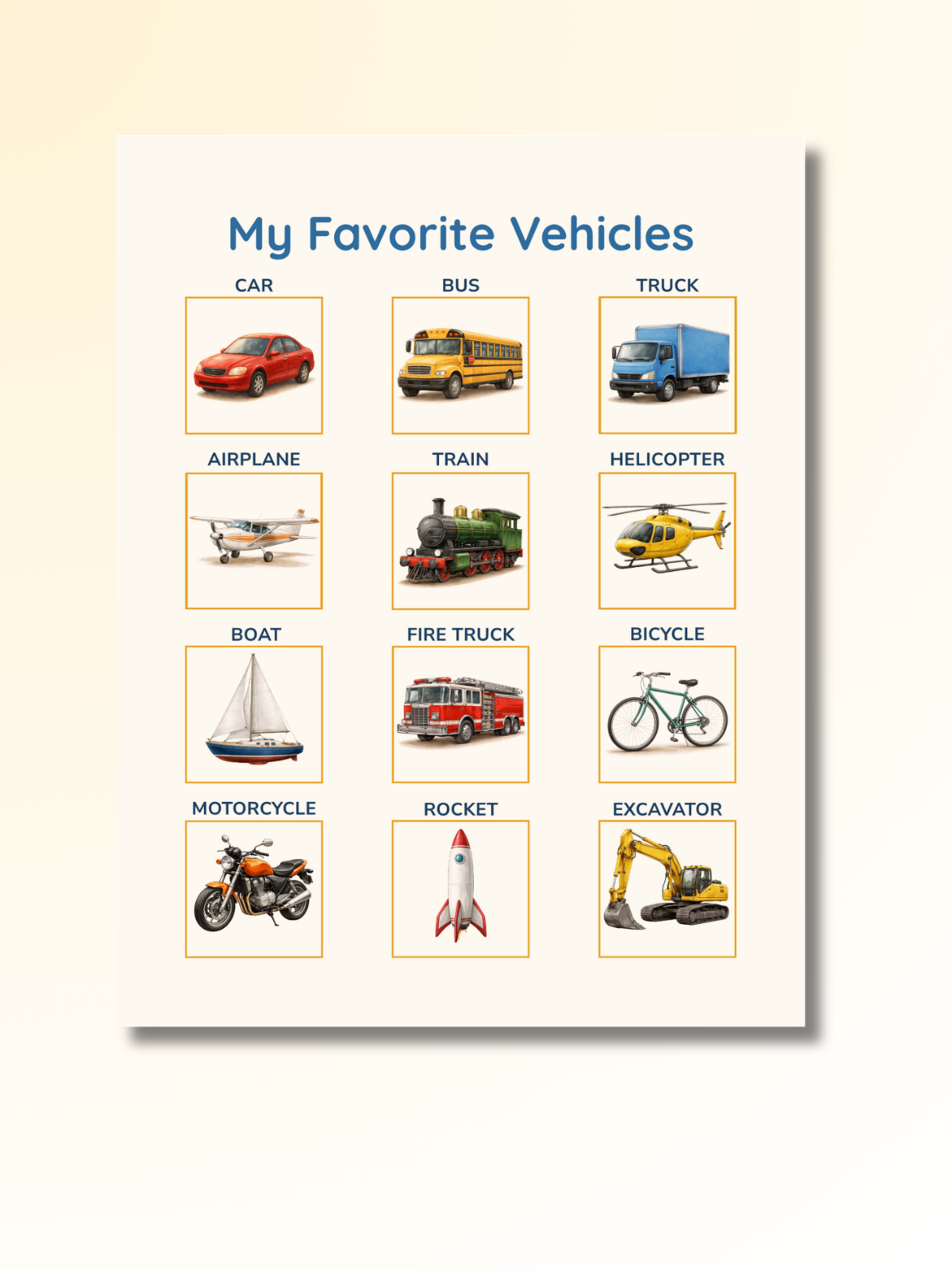 Vehicles: First Words Flashcards — preview image 2