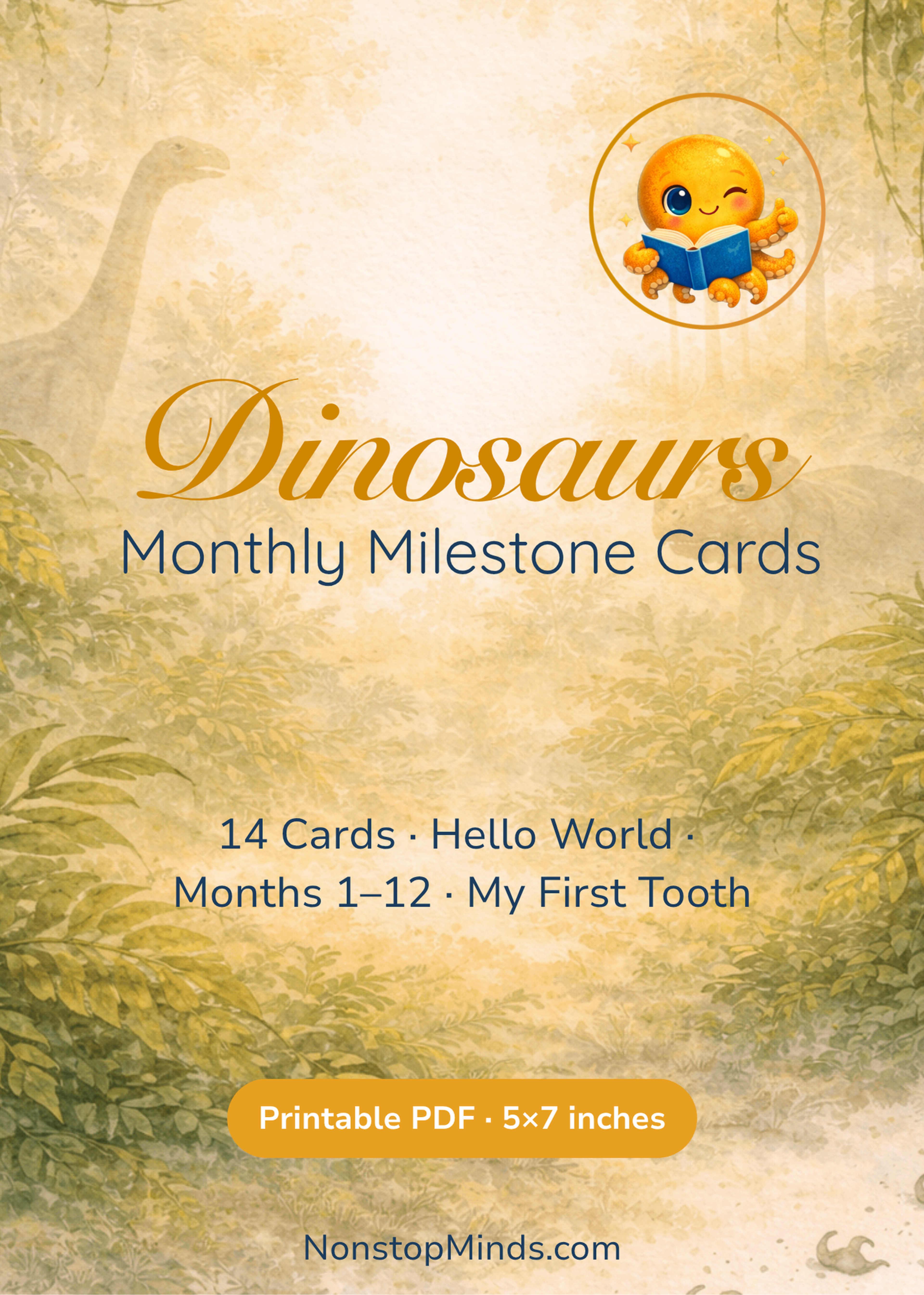 Dinosaurs Monthly Milestone Cards
