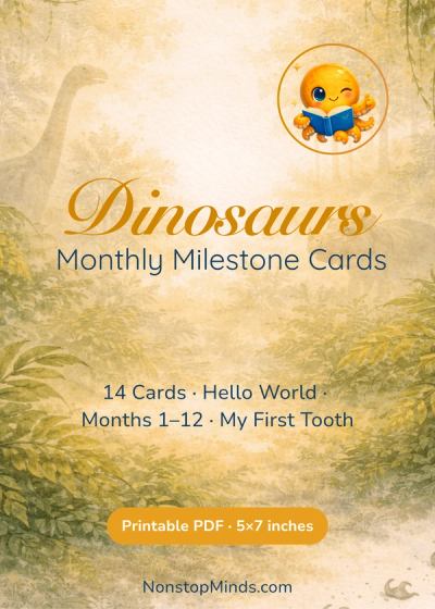 Dinosaurs Monthly Milestone Cards