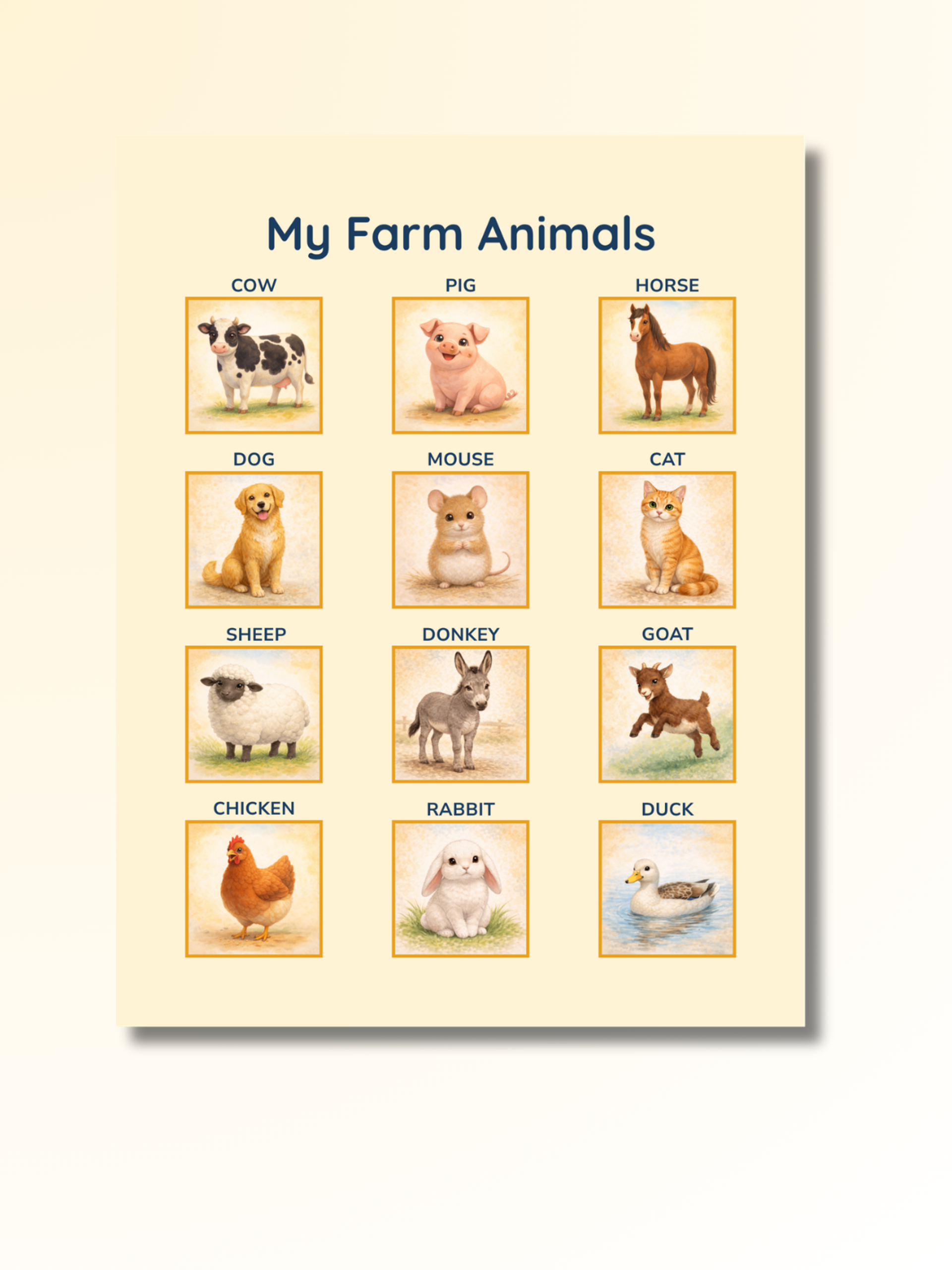 Farm Animals: First Words Flashcards — preview image 2