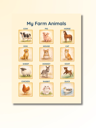 Farm Animals: First Words Flashcards — preview image 2